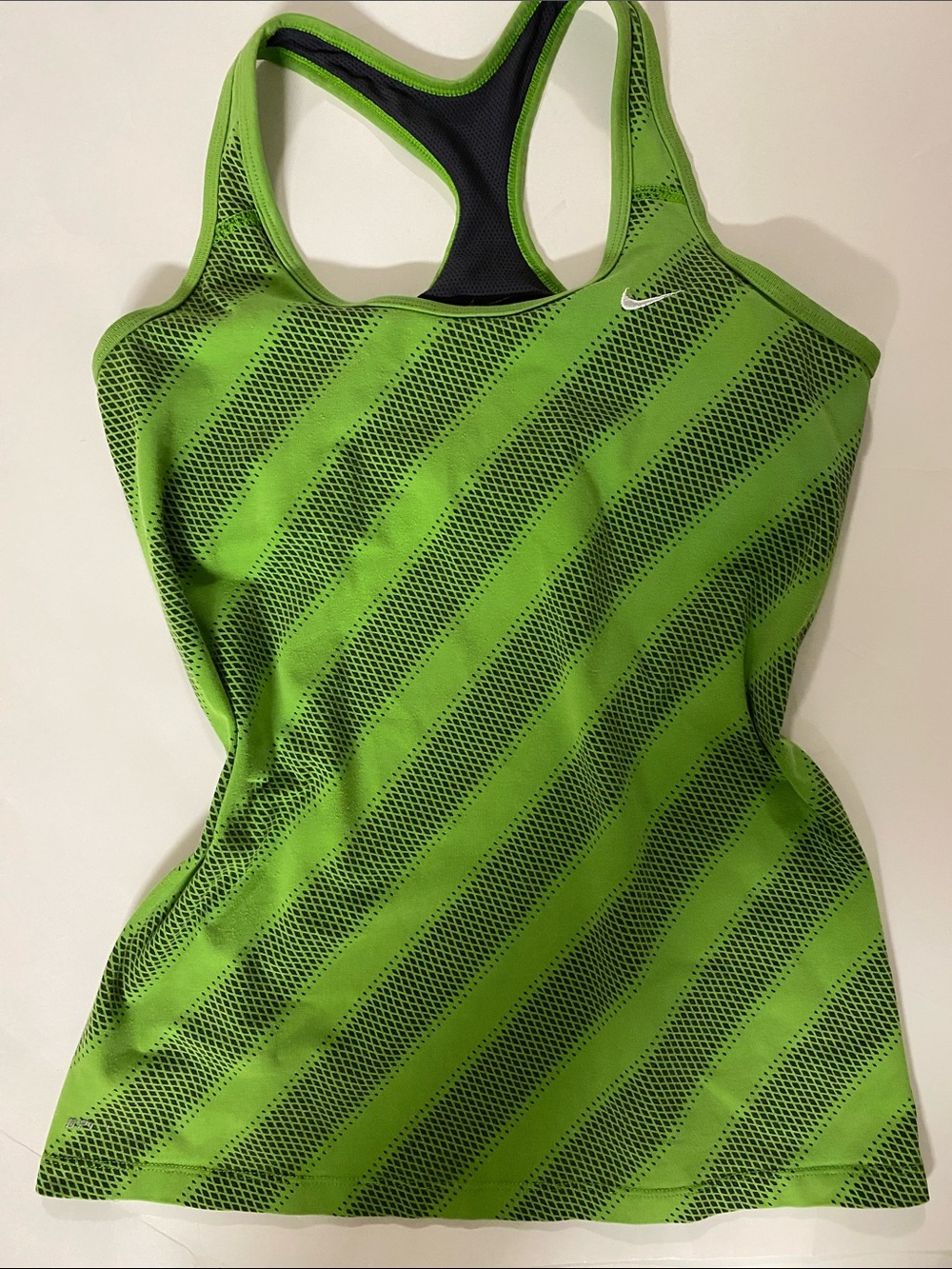 Nike Lime Green and Black Racerback Sports Tank